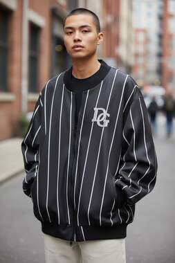 Dolce & Gabbana Striped Logo Bomber Jacket,